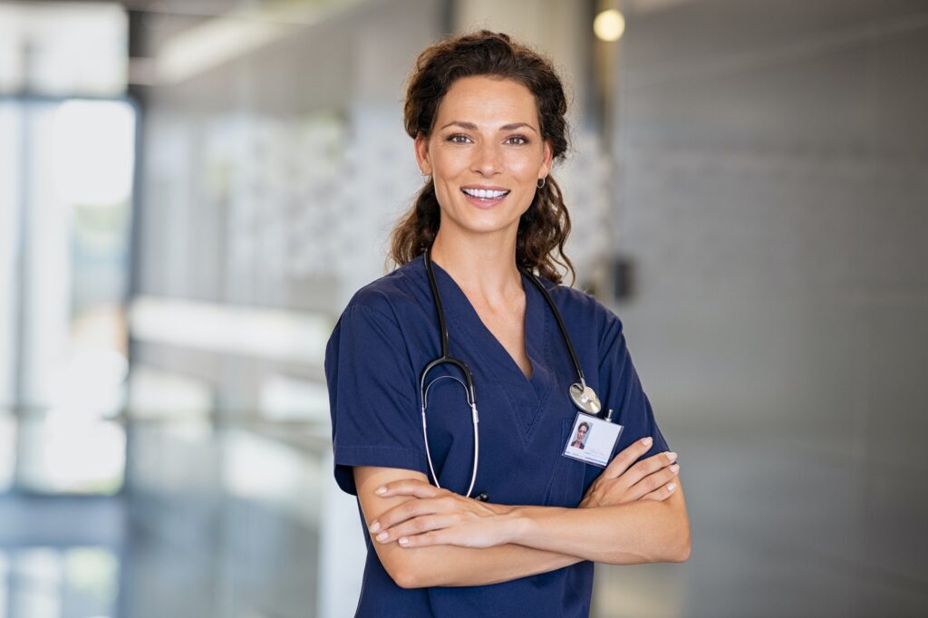 Happy nurse at hospital